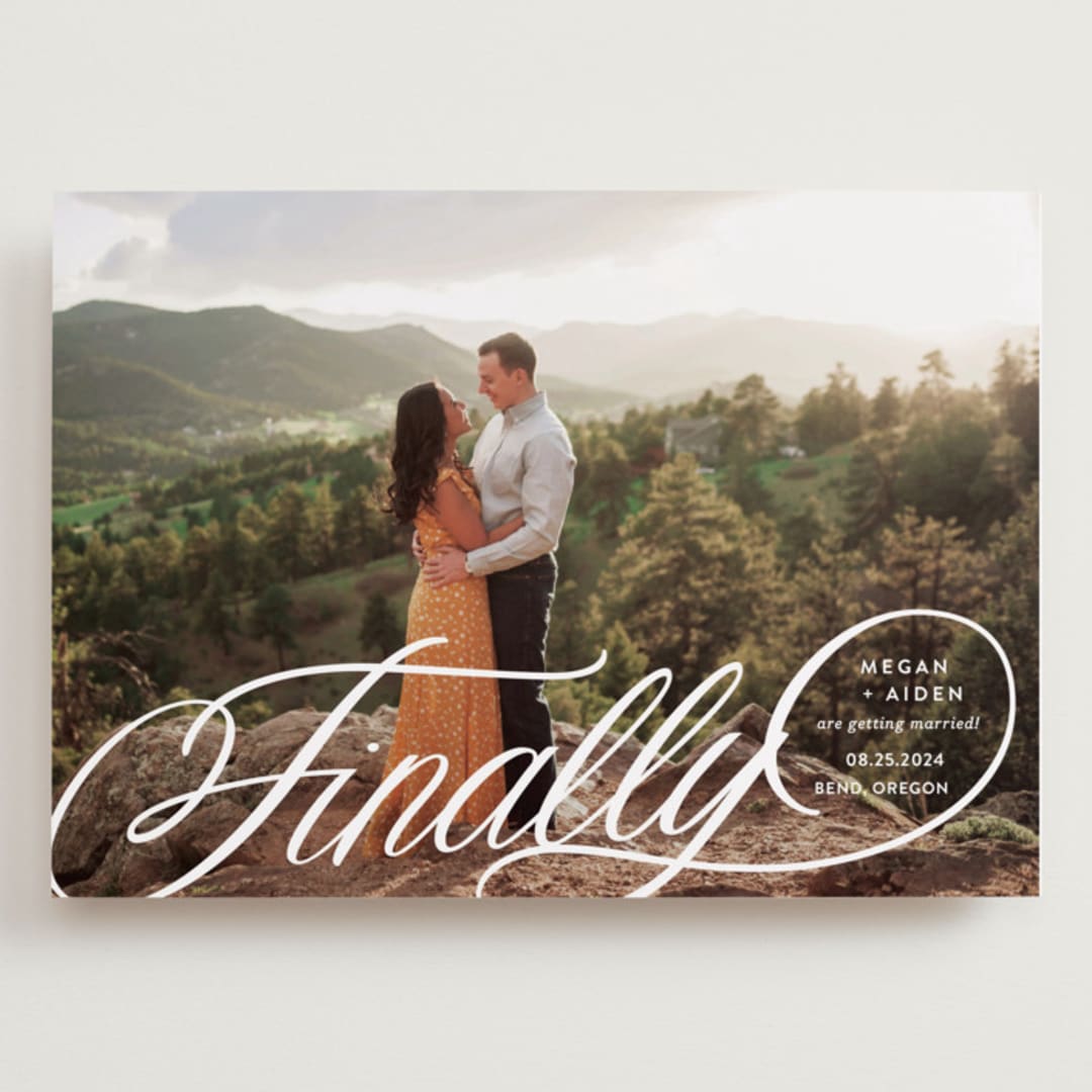 "Finally Getting Married" - Save the Dates in Cotton by Jill Means - Front
