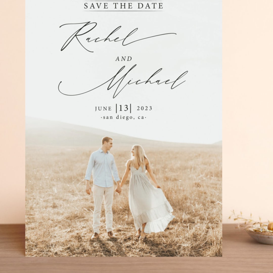 "And she said yes" - Save the Dates in Noir by Alice Carmen - Front
