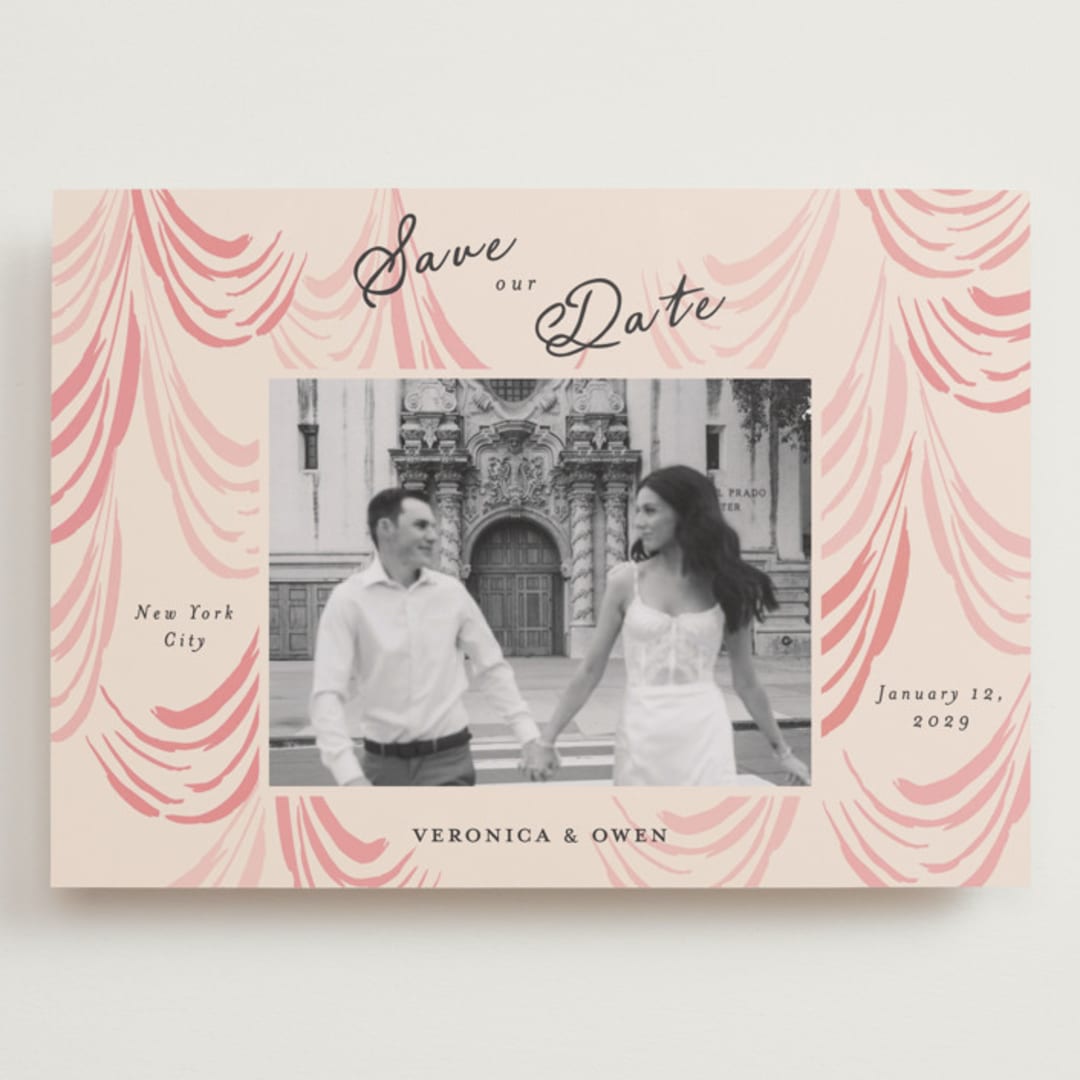 "Velvet Cherry" - Save the Dates in Blush by Sarah Rosenthal - Front