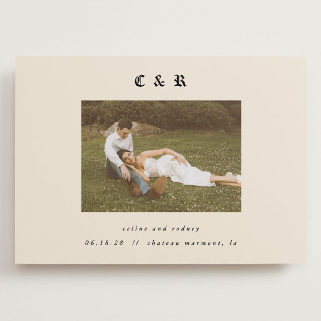 "Marmont" - Save the Dates in Ecru by AK Graphics - Front