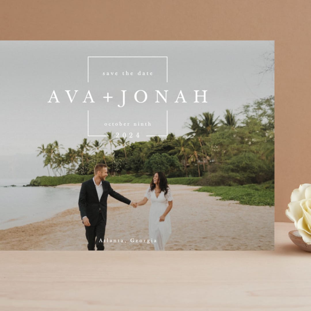 "Square Stamp" - Save the Dates in Cloud by Kelly Williams - Front