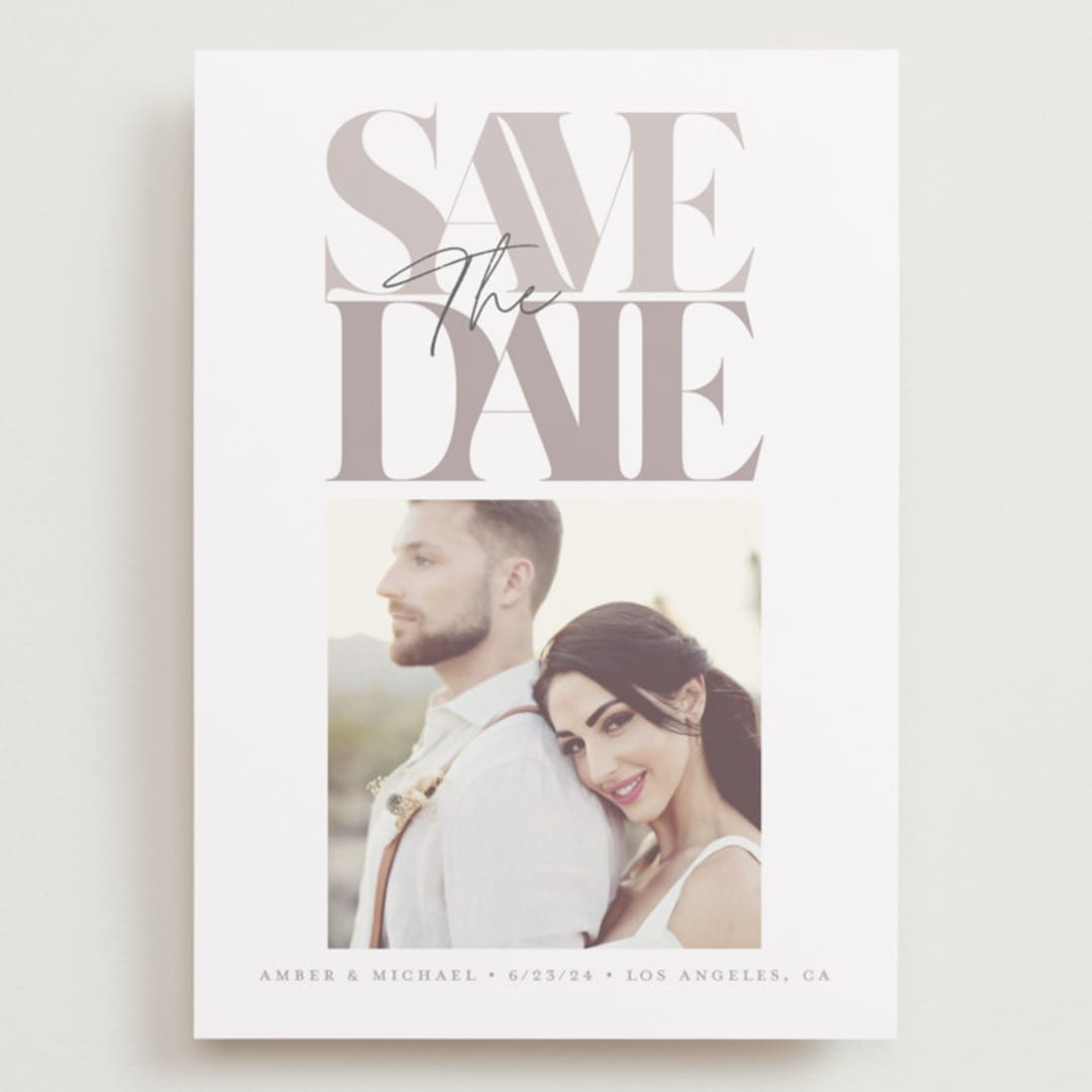 "Serifs" - Save the Dates in Stone by GeekInk Design - Front