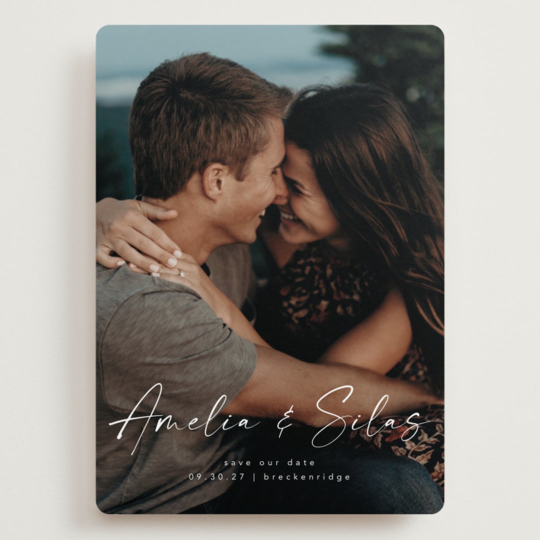 "Because of you" - Save the Dates in Marshmallow by Lea Delaveris - Front