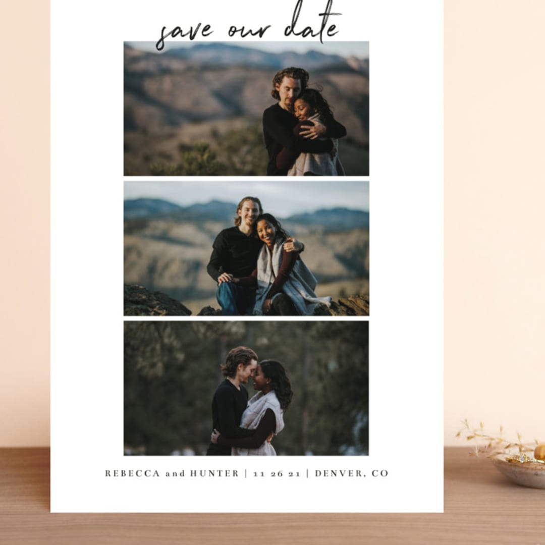 "Simple Trio" - Save the Dates in Charcoal by Heather Cairl - Front
