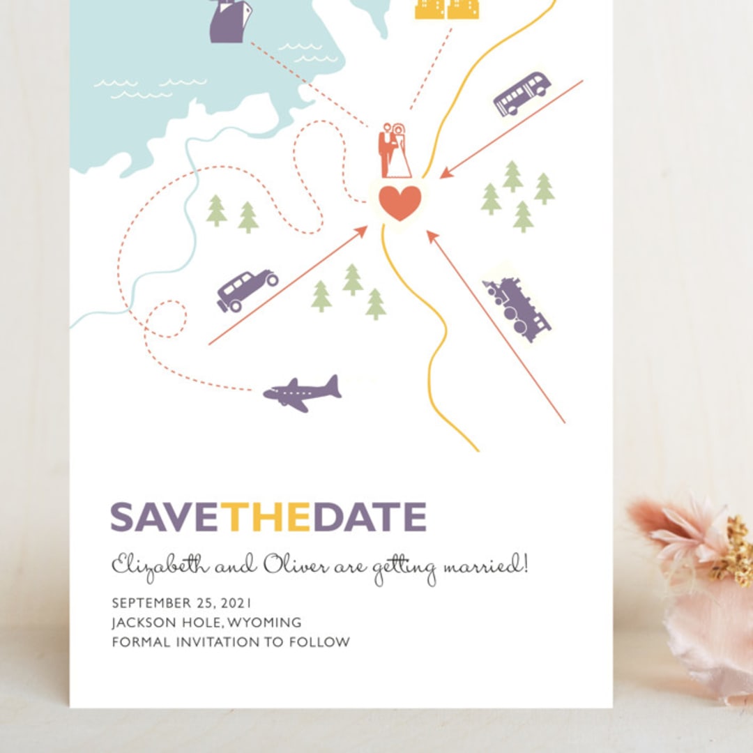 "Destination" - Save the Dates in Lilac Haze by leslie hamer - Front