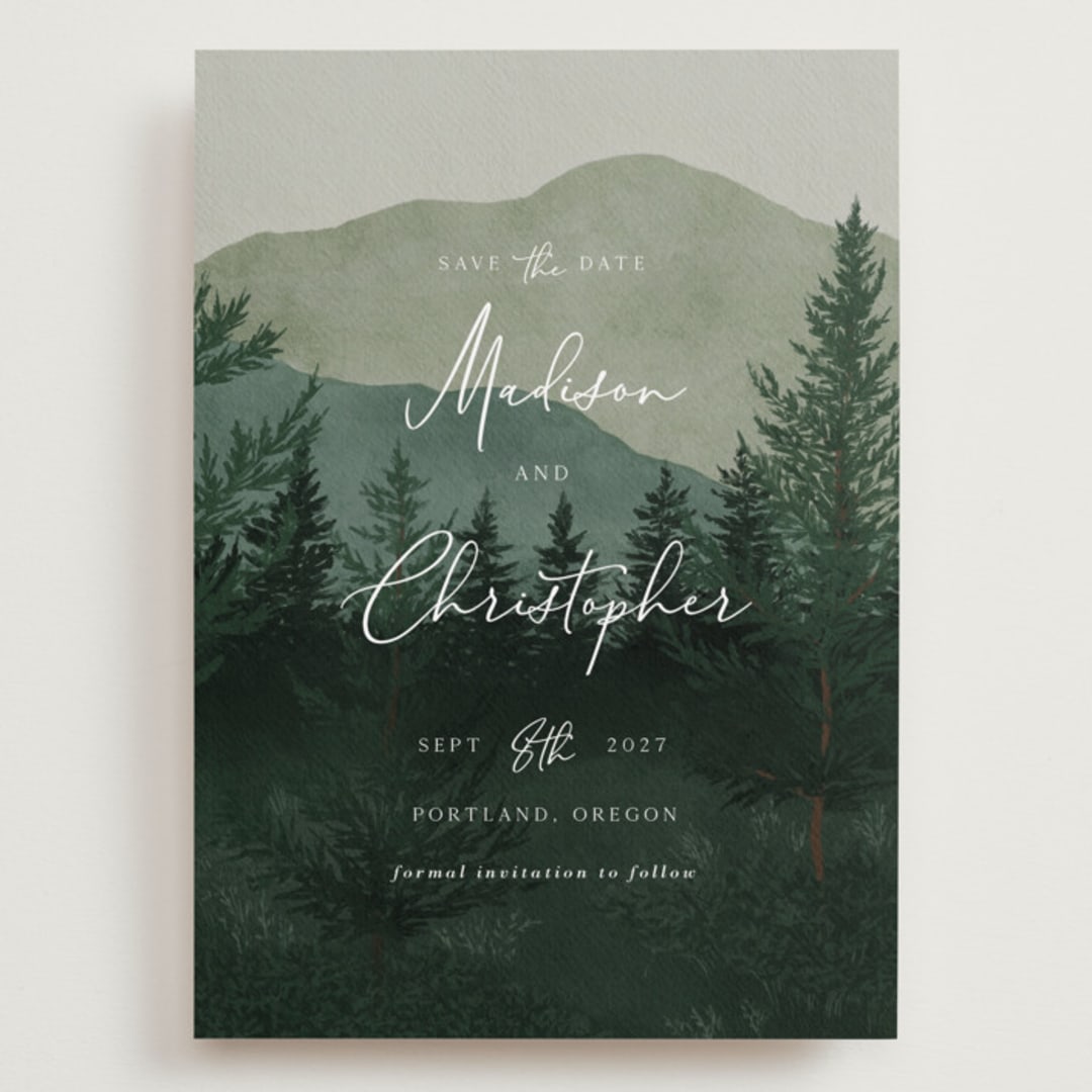 "The Forest" - Save the Dates in Jade by Elly - Front