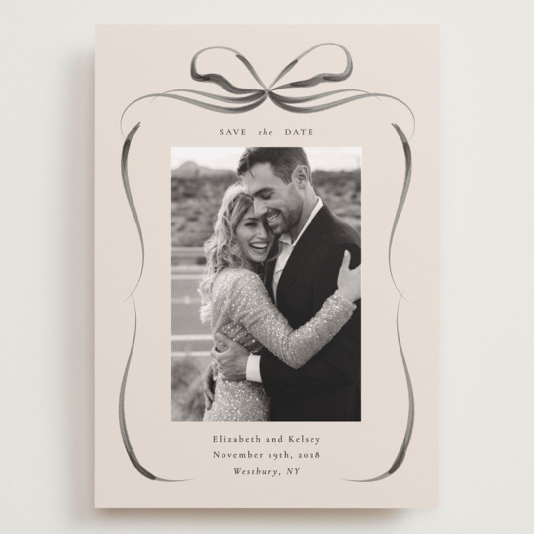 "Bow" - Save the Dates in Tuxedo by Corinne Malesic - Front