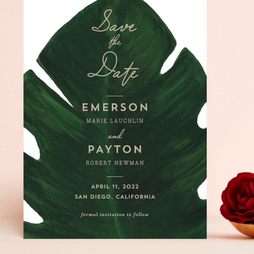 "Palm" - Save the Dates in Leaf by Kaydi Bishop - Front