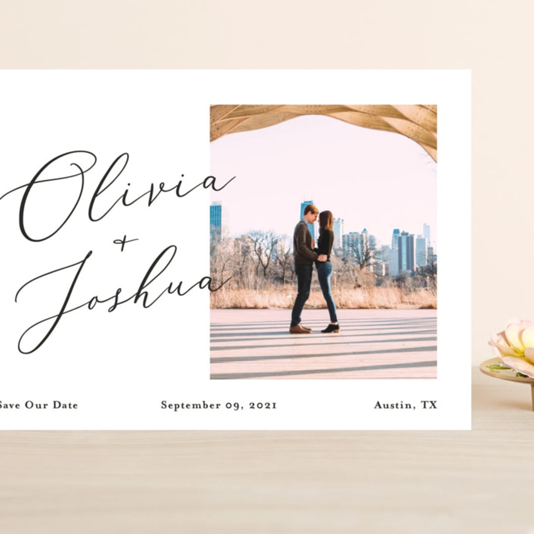 "Modern day names" - Save the Dates in Onyx by Heather Francisco - Front