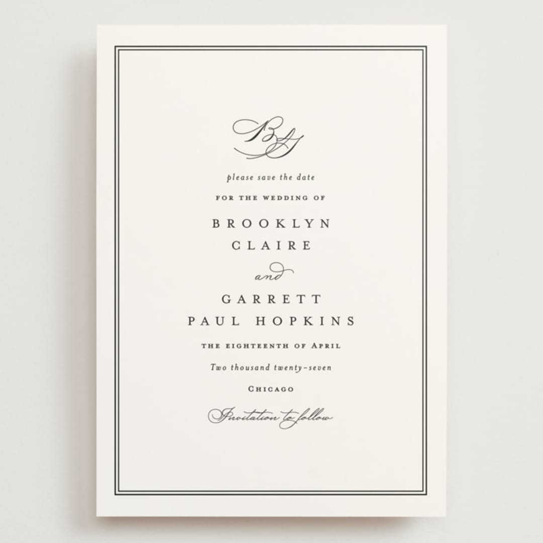 "Overlapping" - Save the Dates in Noir by Amy Kross - Front