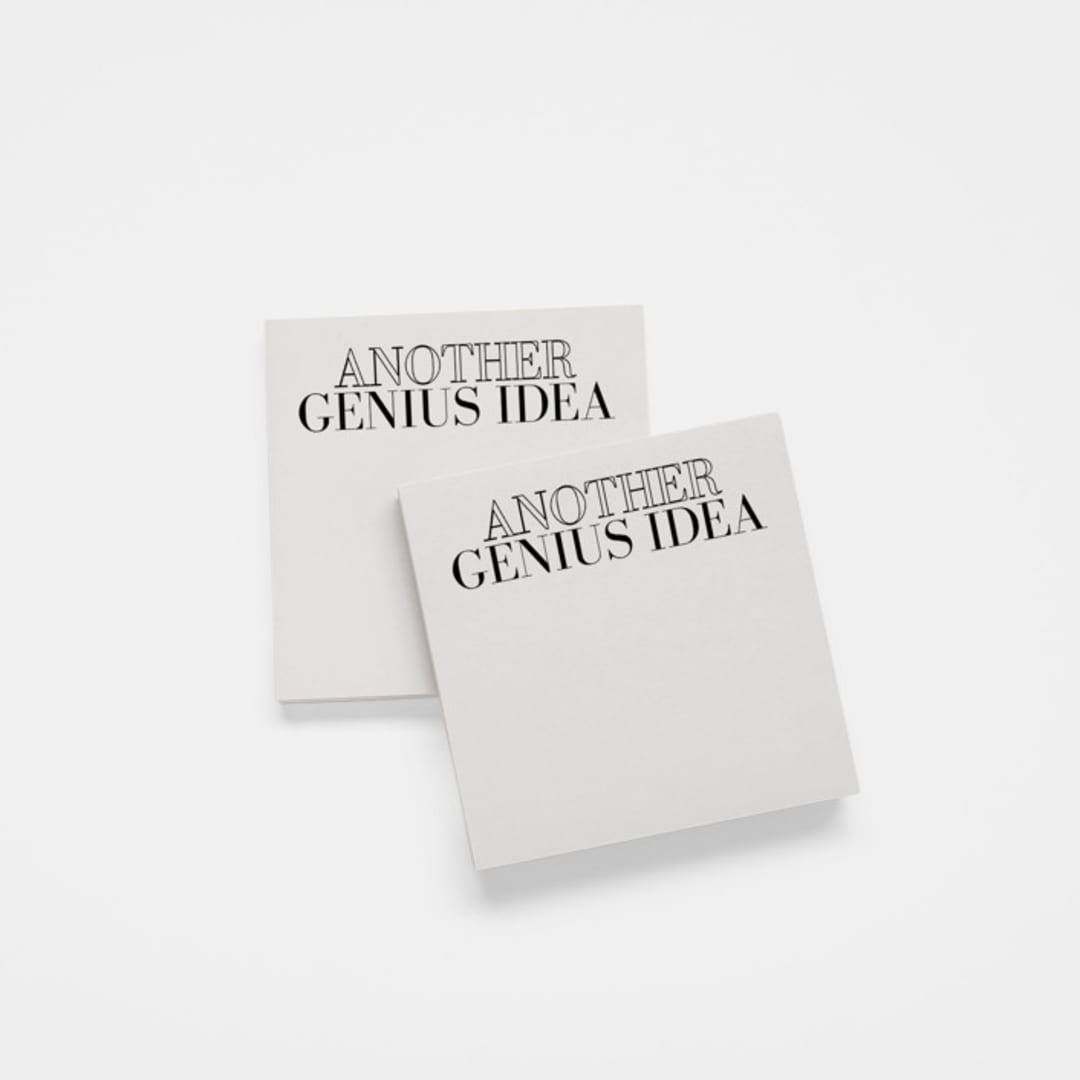"Another Genius Idea Sticky Notepad Bone/Black - 4x4"" - Sticky Notes in multicolorassorted-colors by X Femme d Affaires