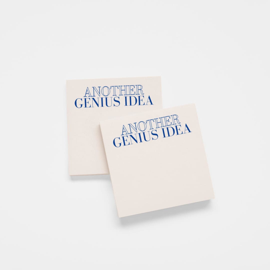 "Another Genius Idea Sticky Notepad Vintage Cream/Blue - 4x4"" - Sticky Notes in beige by X Femme d Affaires