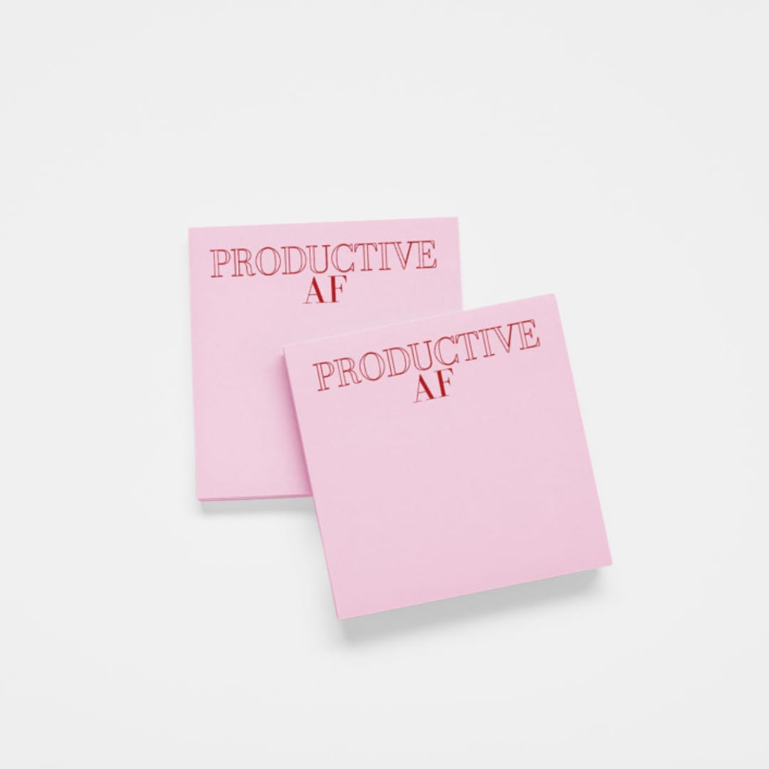 "Productive AF Sticky Notepad Pink/Red - 4x4"" - Sticky Notes in multicolorassorted-colors by X Femme d Affaires