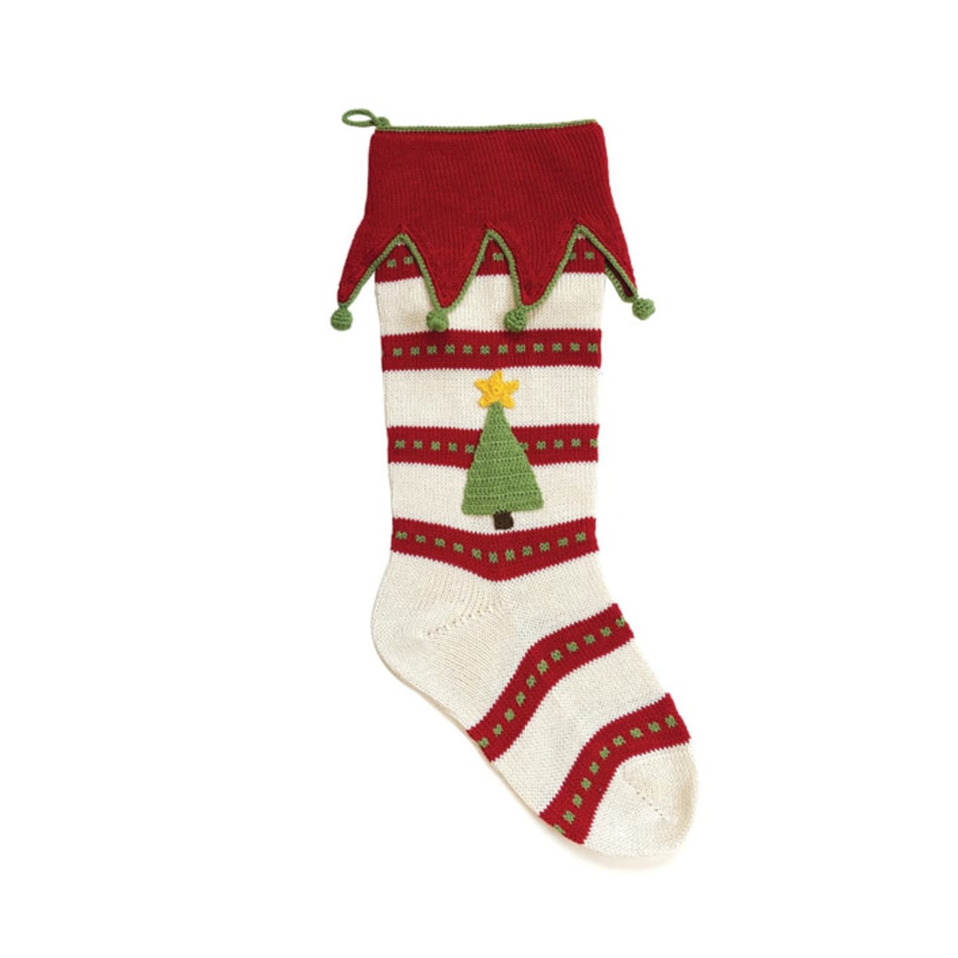 "Star Tree Stocking" - Stockings in multicolor by Melange Collection