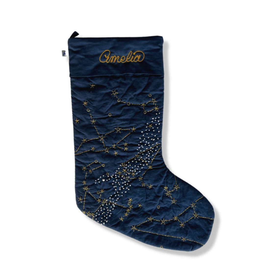 Constellation Stocking with Chainstitching