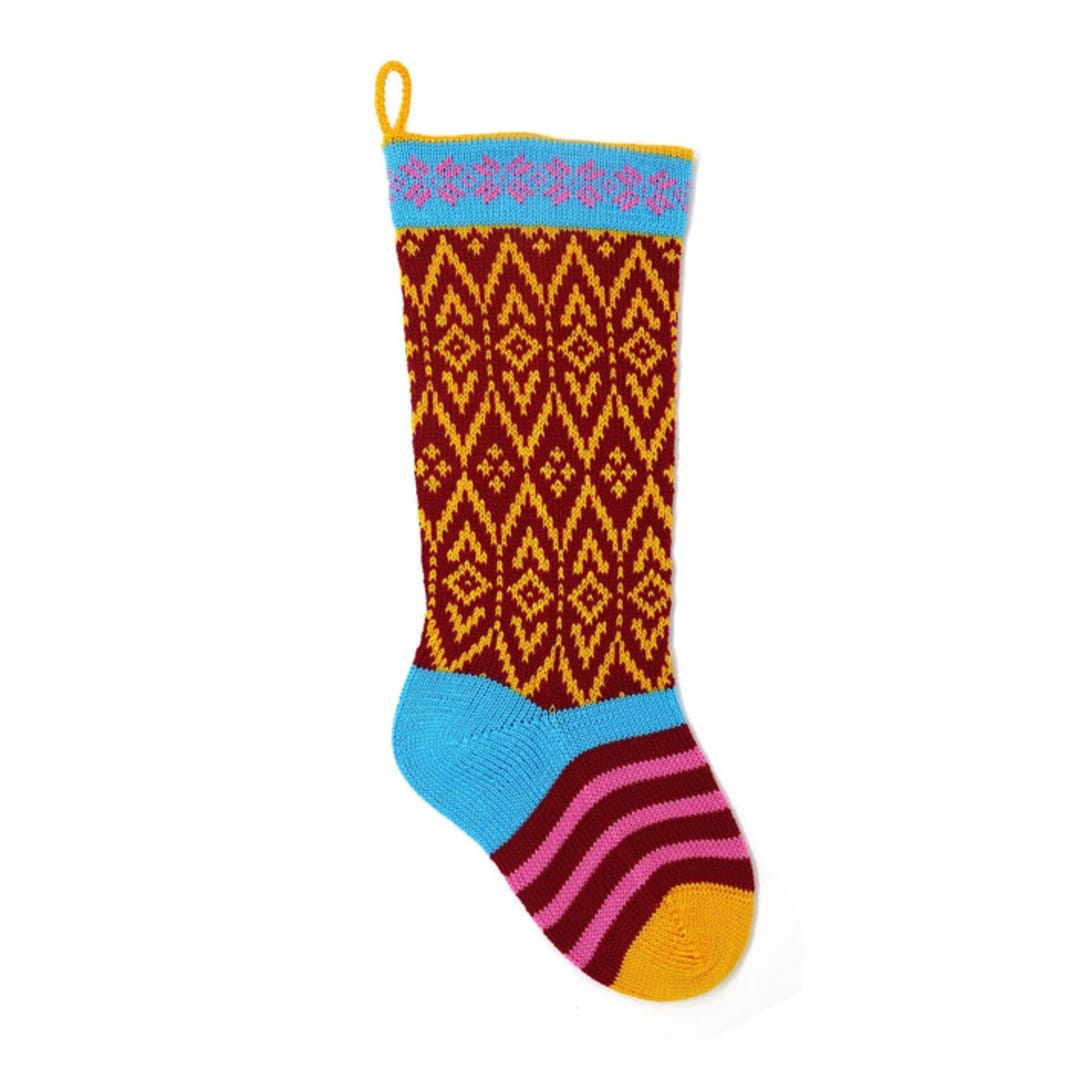 "Colorful Stocking, Red" - Stockings in yellow by Melange Collection