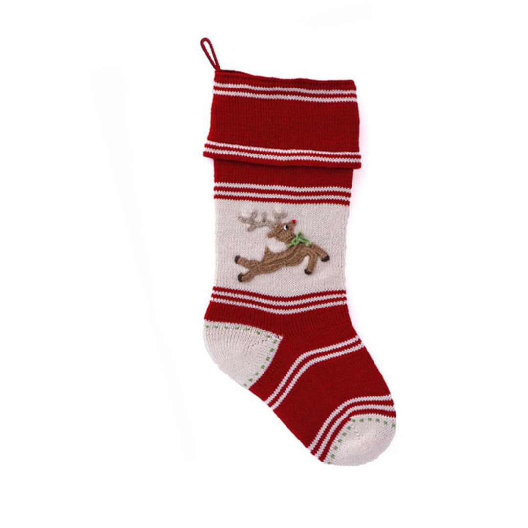 "Reindeer Stocking" - Stockings in red by Melange Collection