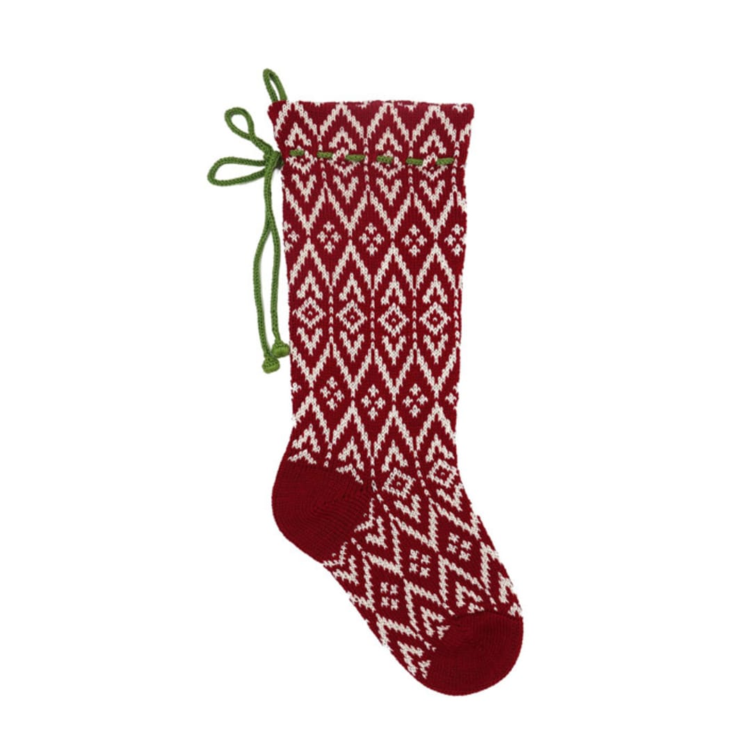 "Red Patterned Stocking" - Stockings in red by Melange Collection