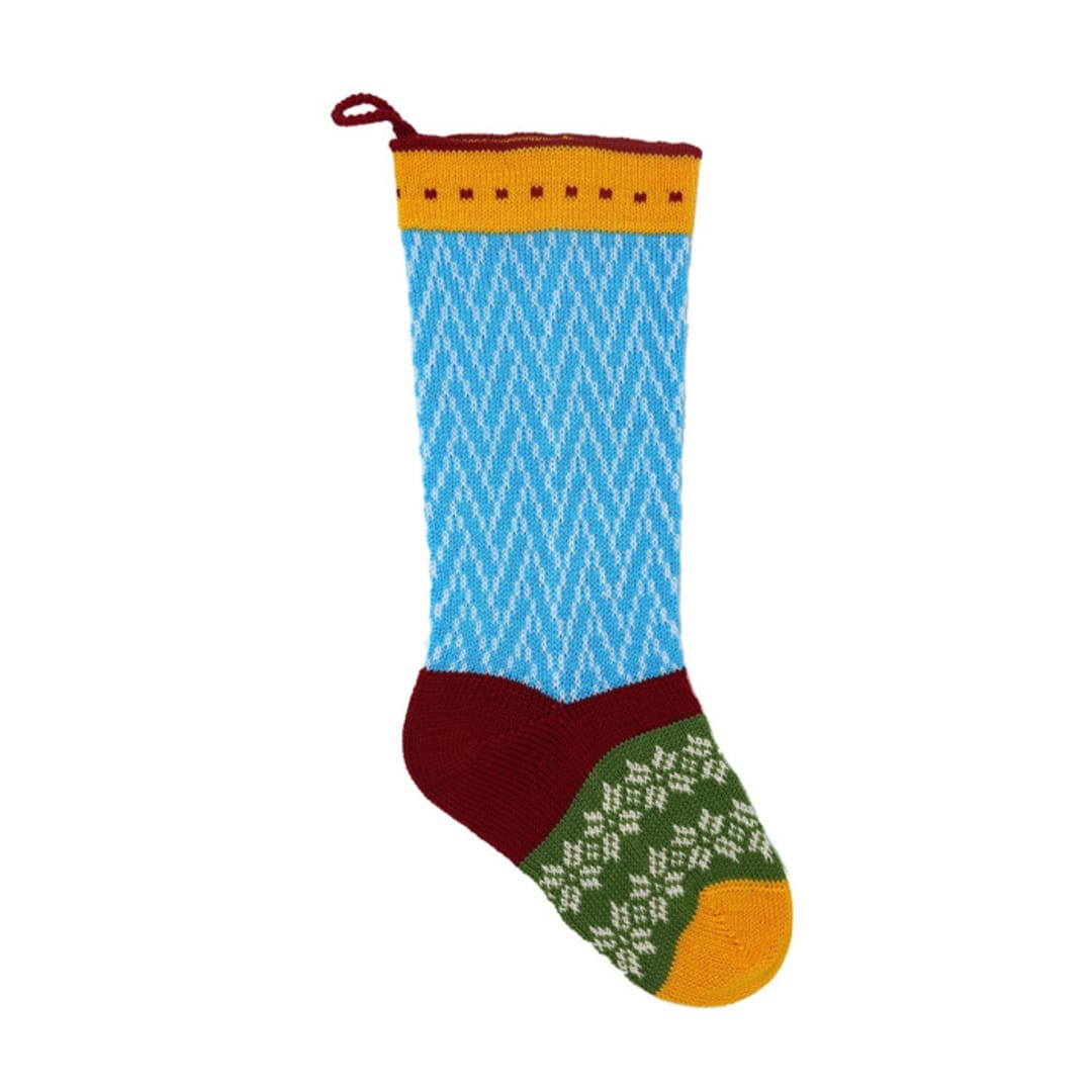 "Colorful Stocking, Blue" - Stockings in red by Melange Collection