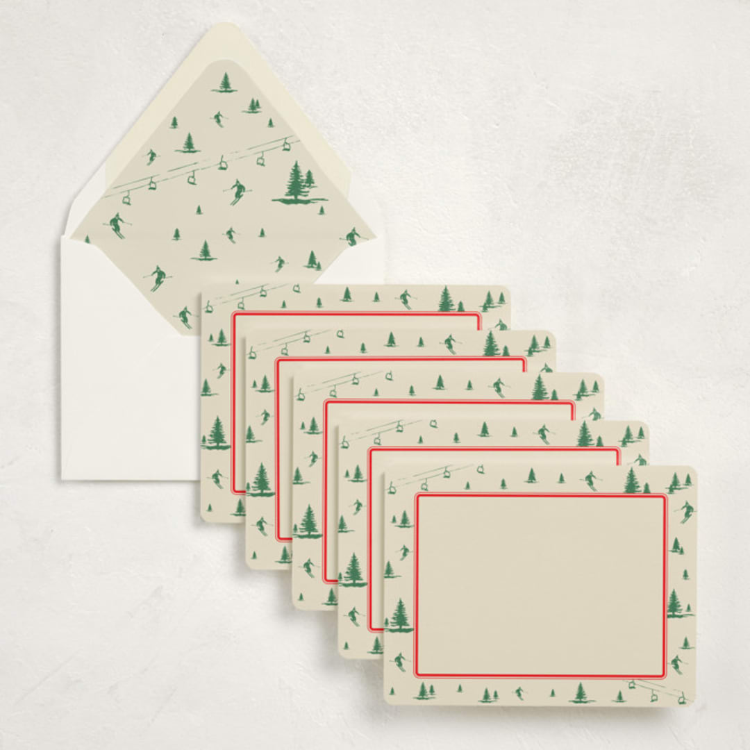 "Après Ski (set of 10)" - Stationery Set in Balsam by Jen Ramsey