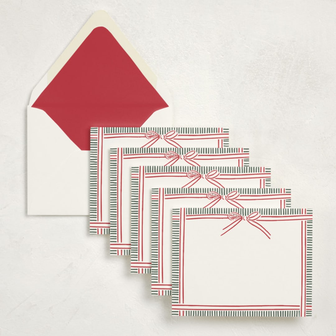 "Wrapped with a Bow (set of 10)" - Stationery Set in Pine by Chris Griffith