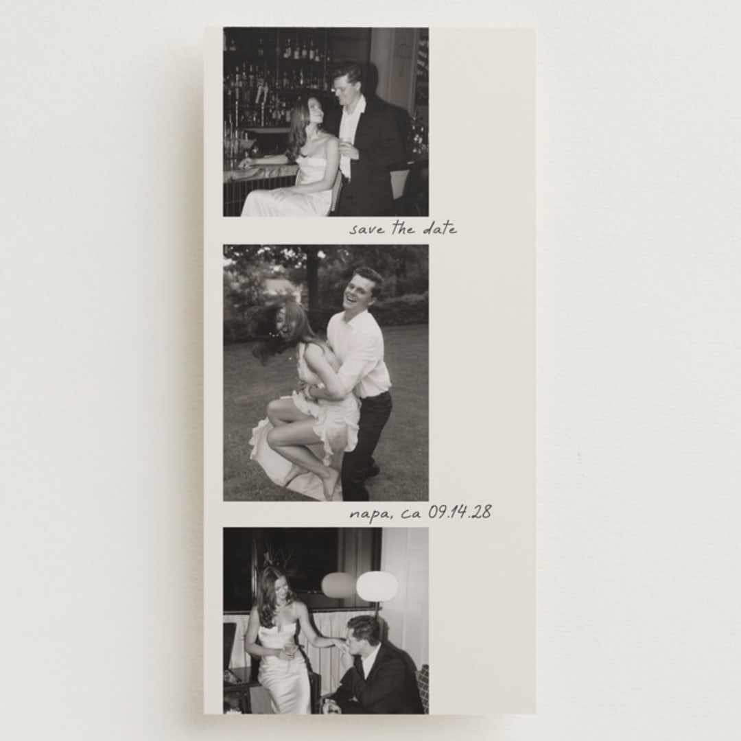 "Film" - Save the Dates in Vanilla by Tamara Hilje - Front