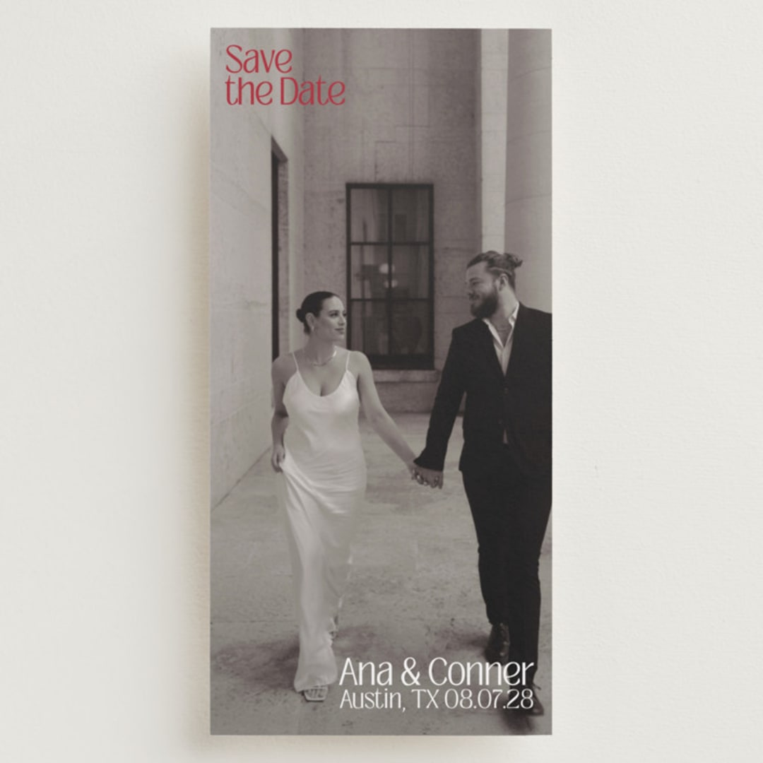 "Together" - Save the Dates in Berry by Inkblot Design - Front