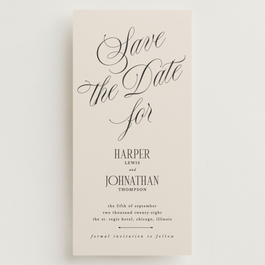 "Mirin" - Save the Dates in Linen by Kate Ahn - Front
