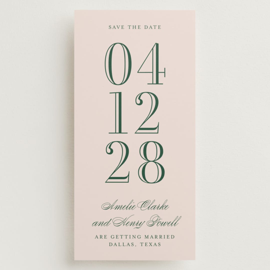 "Hepburn" - Save the Dates in Rose by Megan Davis - Front