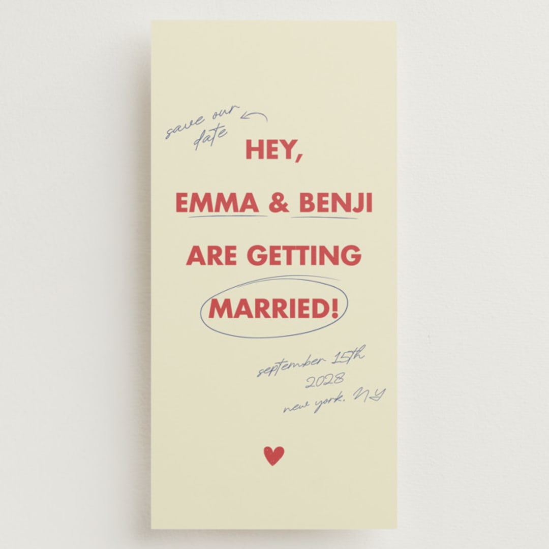 "Love Note" - Save the Dates in Latte by Helena Vitto - Front
