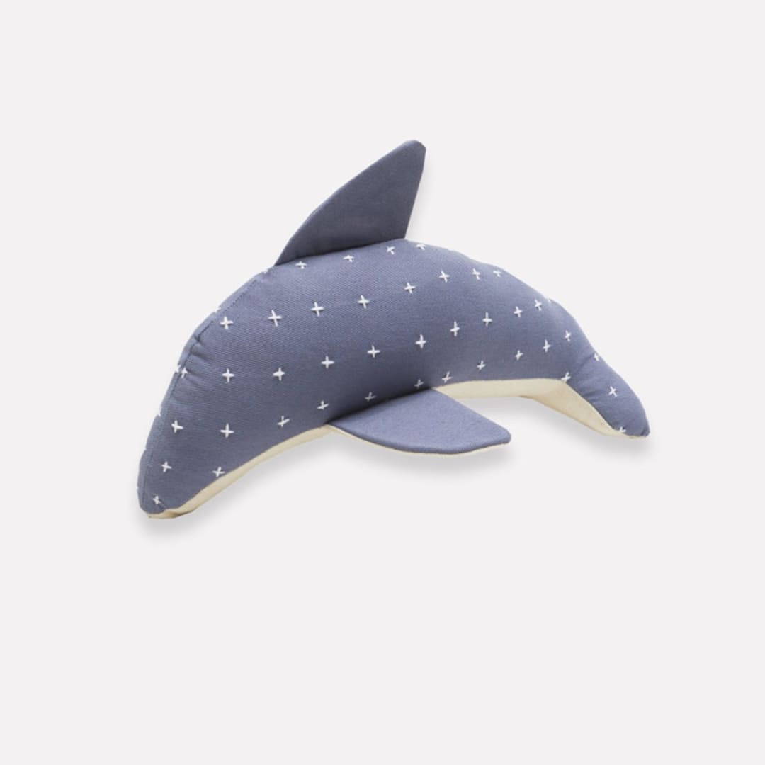 "Handmade Dolphin Stuffed Animal" - Plush Toys in blue by Anchal