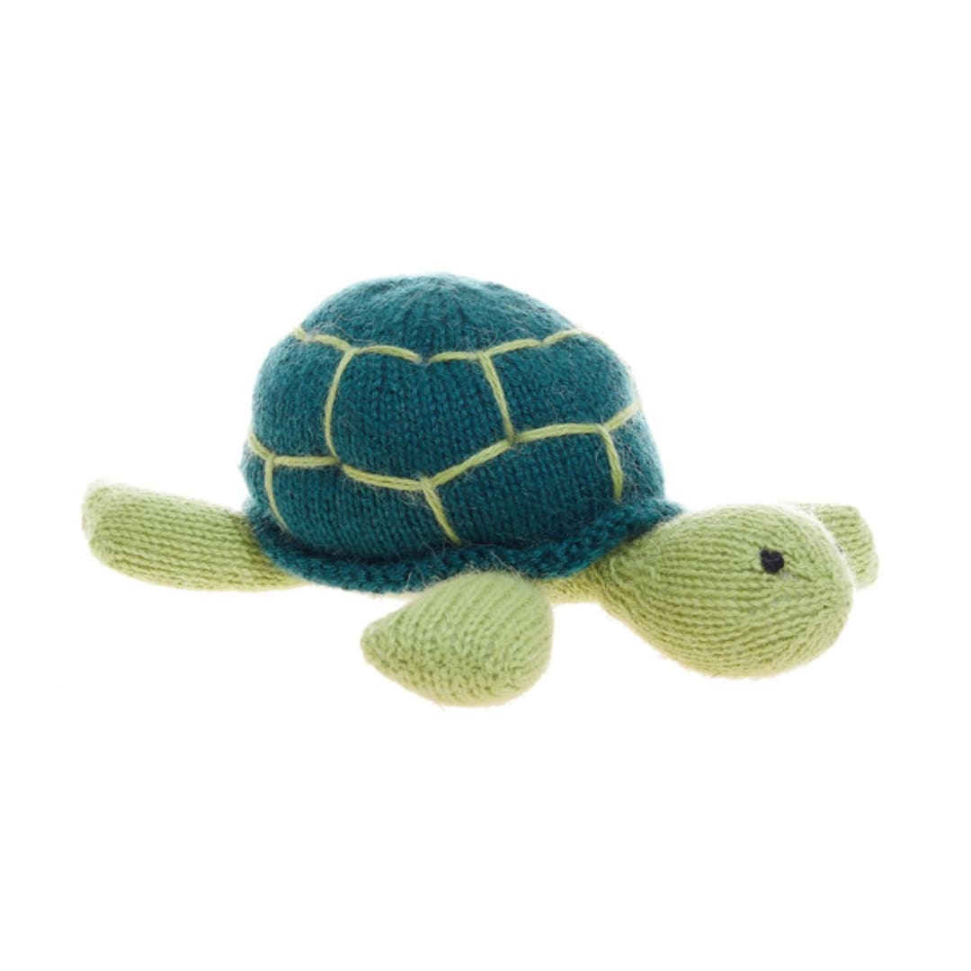 "Knit Sea Turtle Toy" - Plush Toys in green by Global Goods Partners