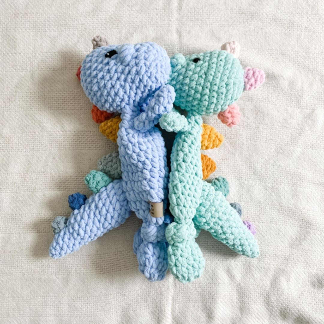 "Custom Dinosaur Lovey" - Plush Toys in multicolorassorted-colors by Two Little Knots