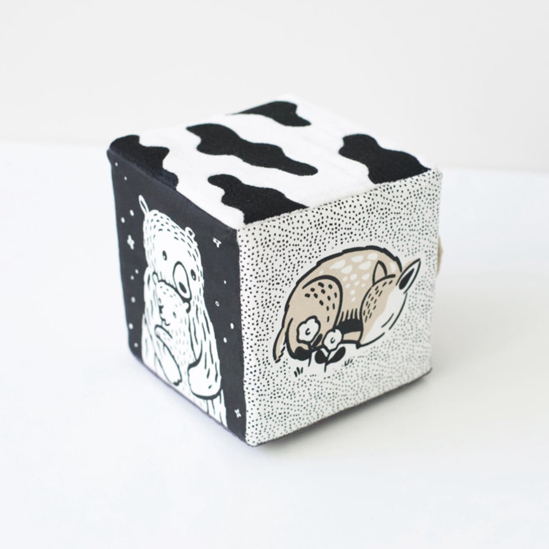 "Wee Gallery Soft Block - Baby Animals" - Plush Toys in multicolor by Wee Gallery