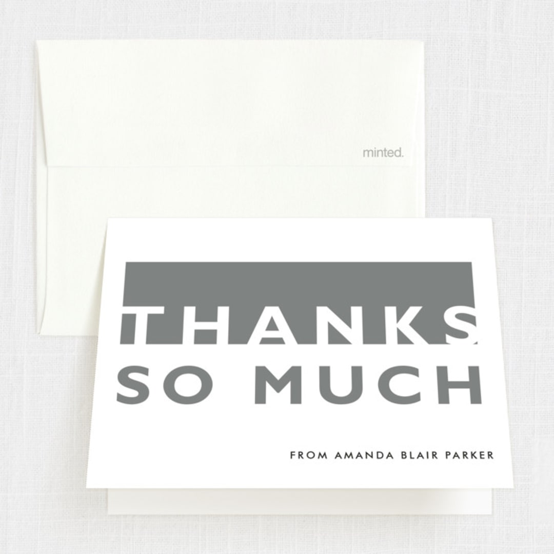 "Bold Cut" - Sweet Sixteen Party Thank You Cards in Cloud by Oma N. Ramkhelawan - Front