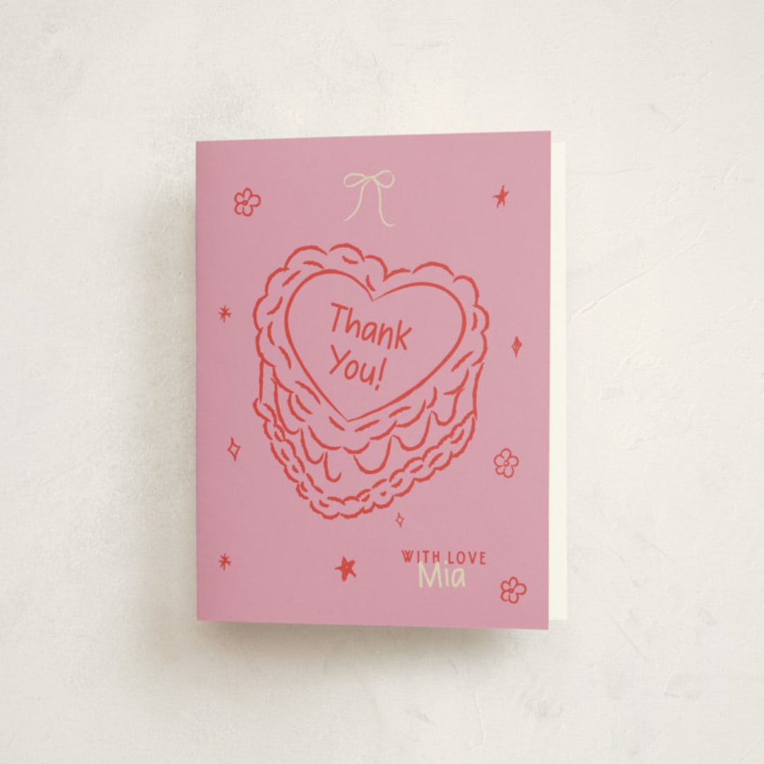 "Dancing Queen" - Sweet Sixteen Party Thank You Cards in Pretty in Pink by Helena Vitto - Front