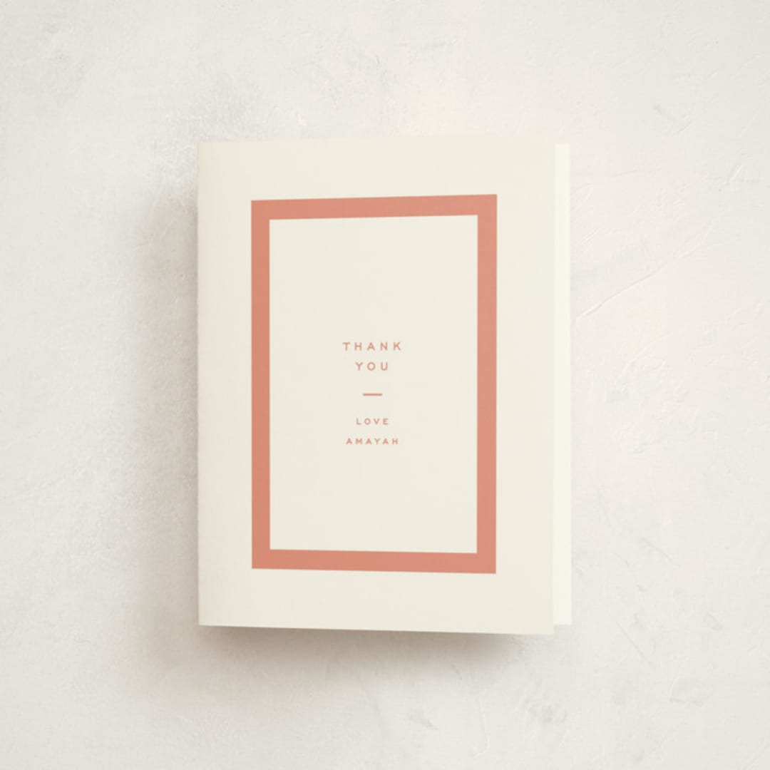 "Marfa" - Sweet Sixteen Party Thank You Cards in Coral by Blustery August - Front