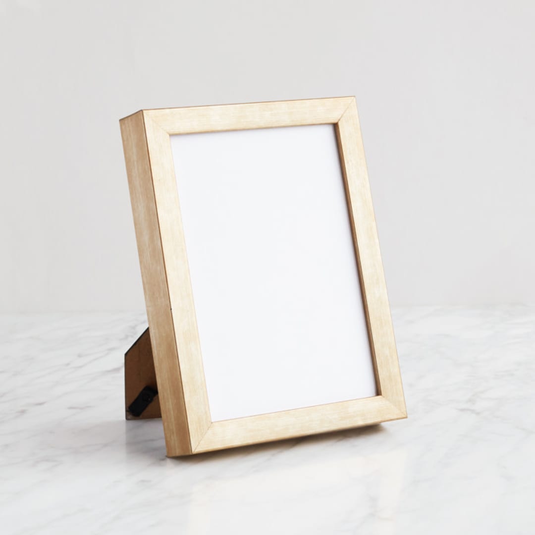 "Gold 5x7" - Standing Frame in brass gold by Minted - Front
