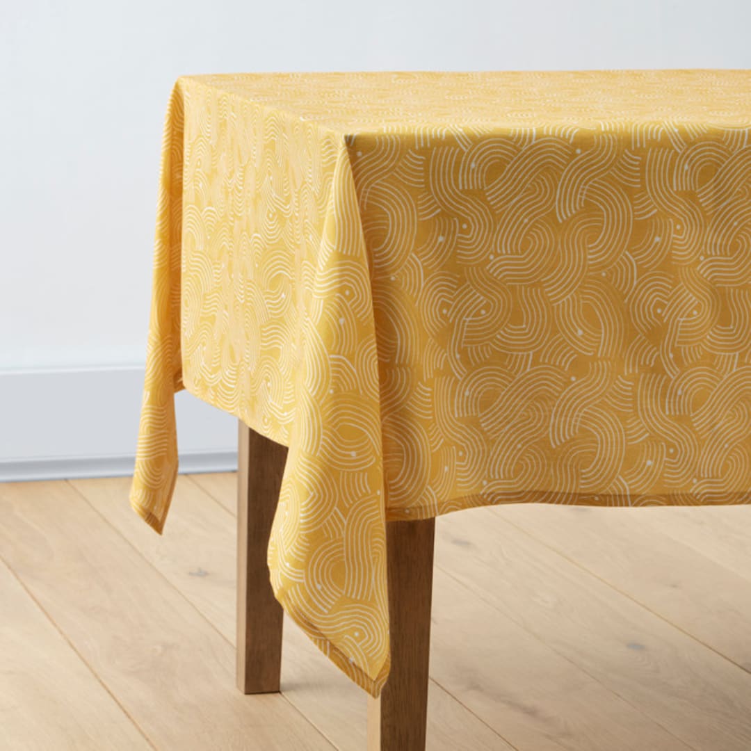 "Sunshine Wave" - Tablecloth in Golden by Lise Gulassa - Tablecloth