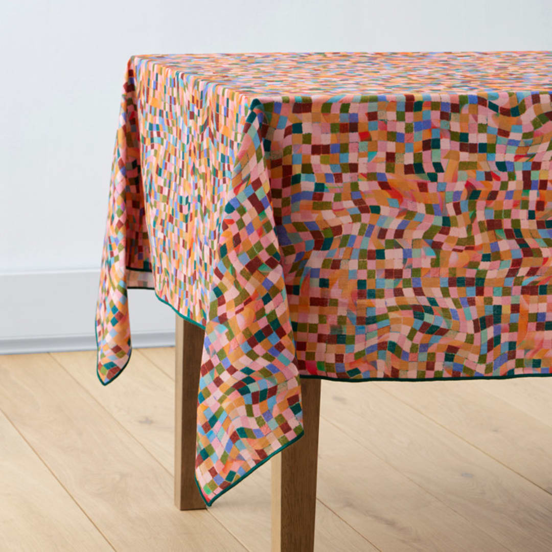 "Good Things Take Time" - Tablecloth in Vibrant by Kimberly Young - Tablecloth