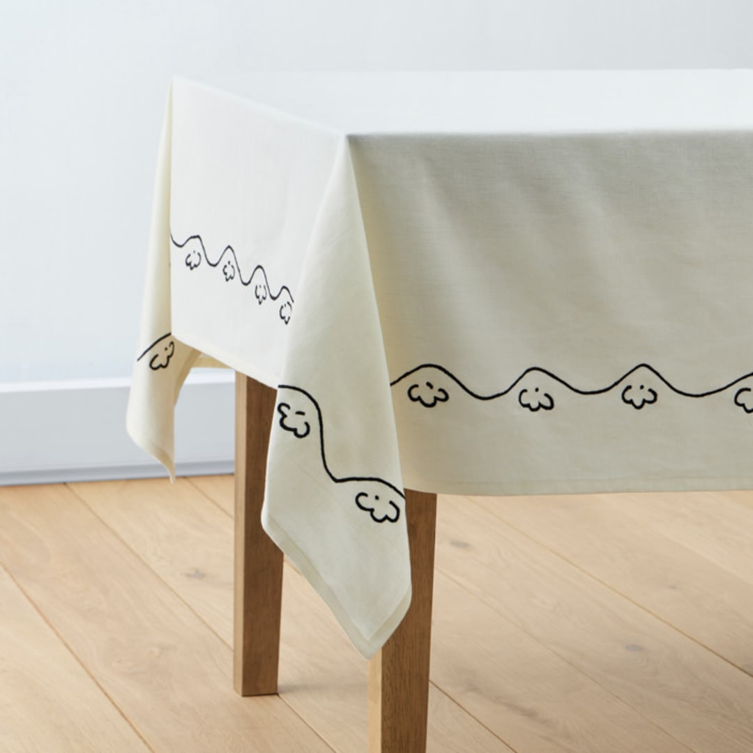 "All grown up" - Tablecloth in Cream by Inkblot Design - Tablecloth