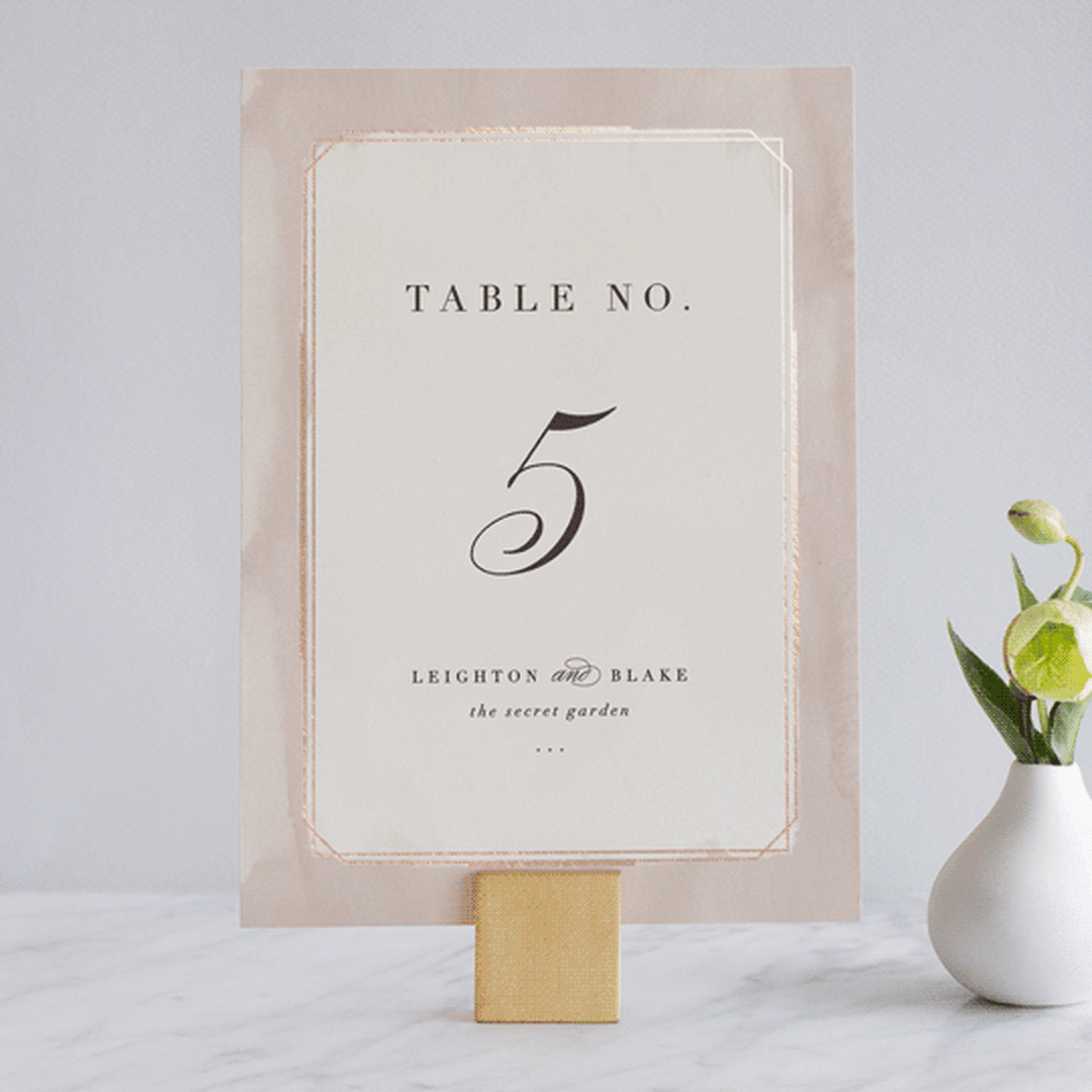 "Forever Elegant" - Table Numbers in Mauve by Hooray Creative - Front