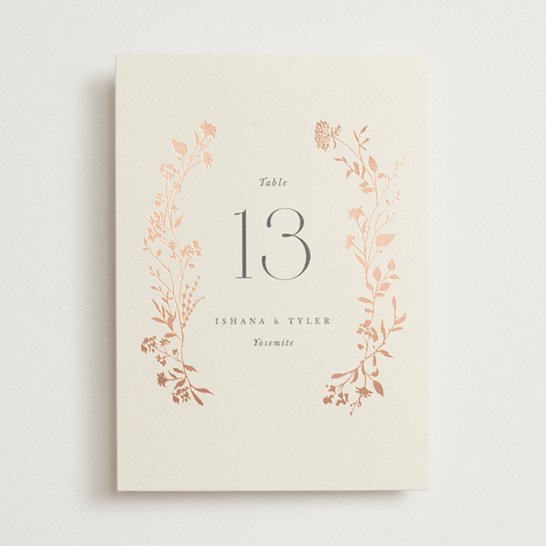 "Queen Anne's Lace" - Table Numbers in Creme Brulee by Jennifer Wick - Front