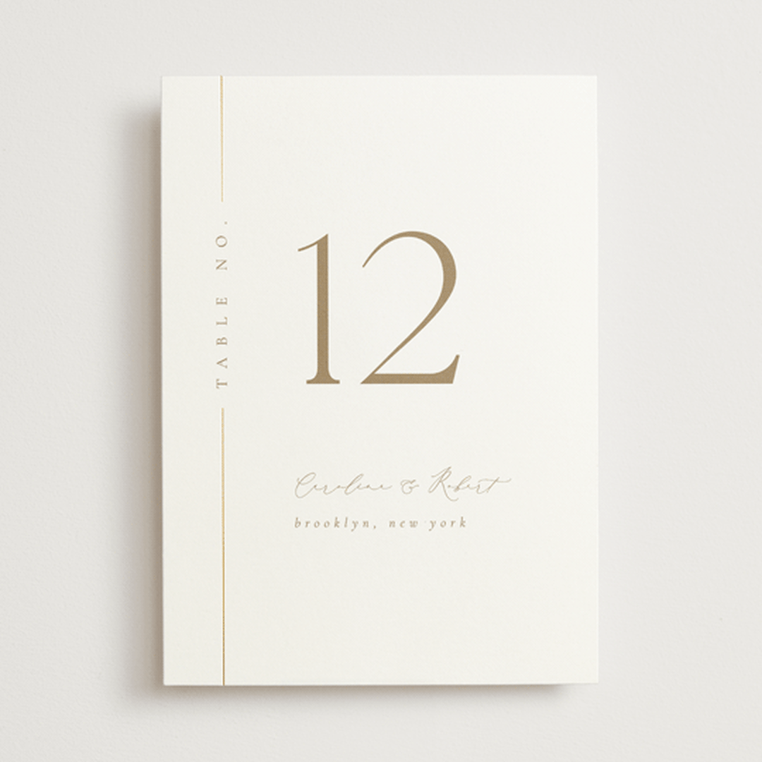 "London" - Table Numbers in Brass by Kelly Schmidt - Front