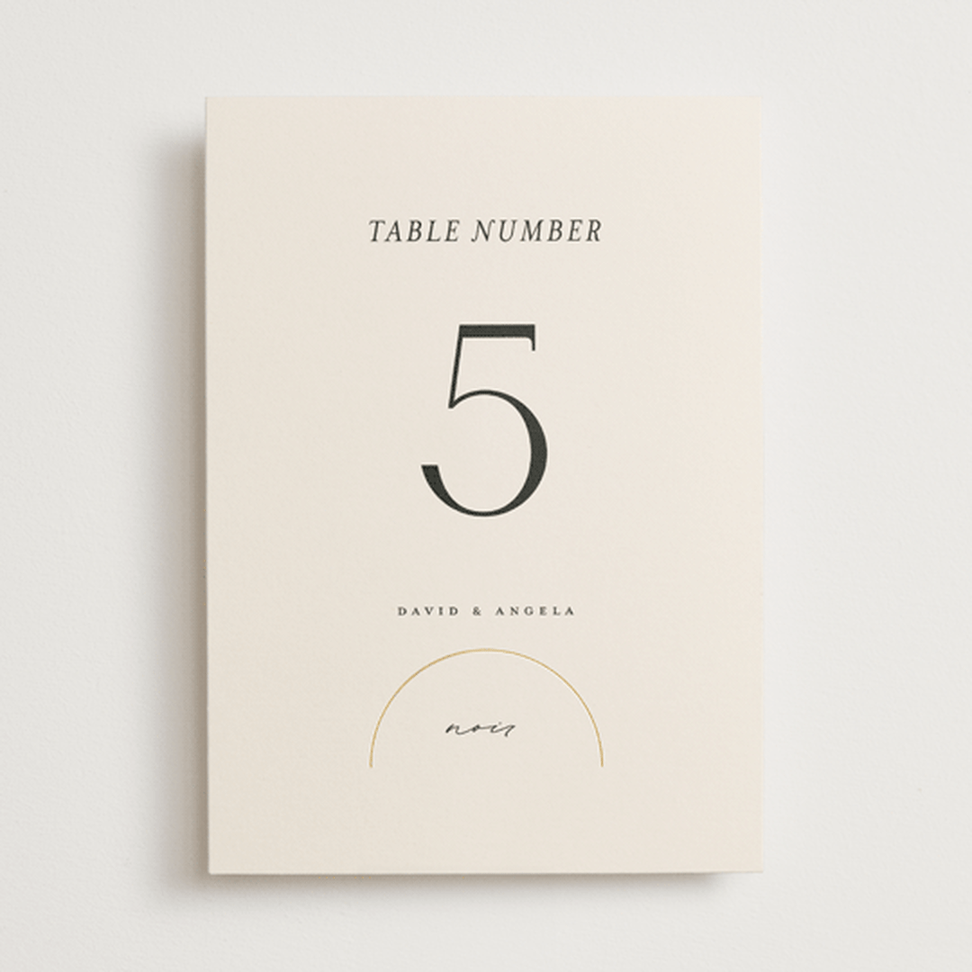 "Modernist Monogram" - Table Numbers in Latte by Christie Garcia - Front