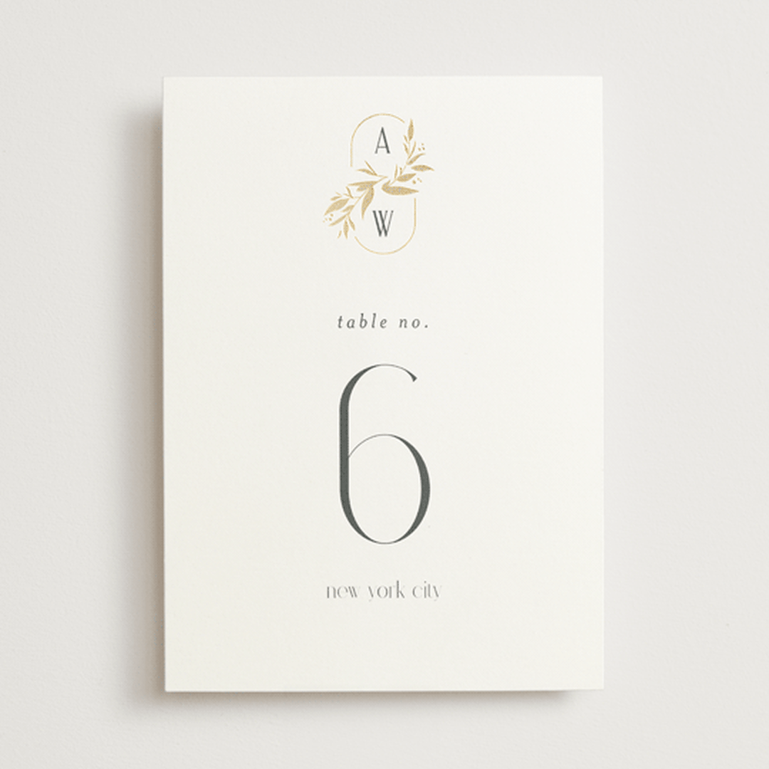 "Vining" - Table Numbers in Chantilly by Jessica Williams - Front