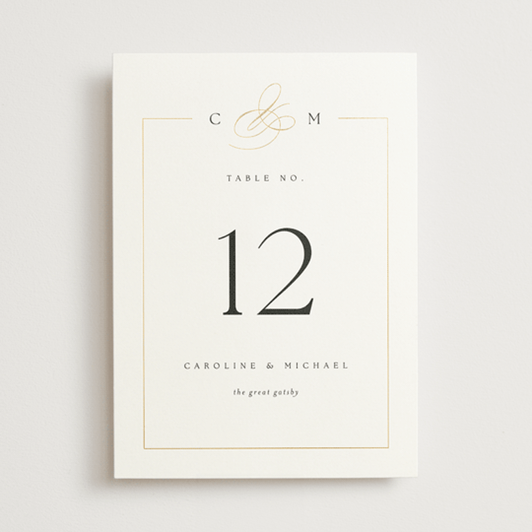 "Framed Monogram" - Table Numbers in Silk by Kelly Schmidt - Front