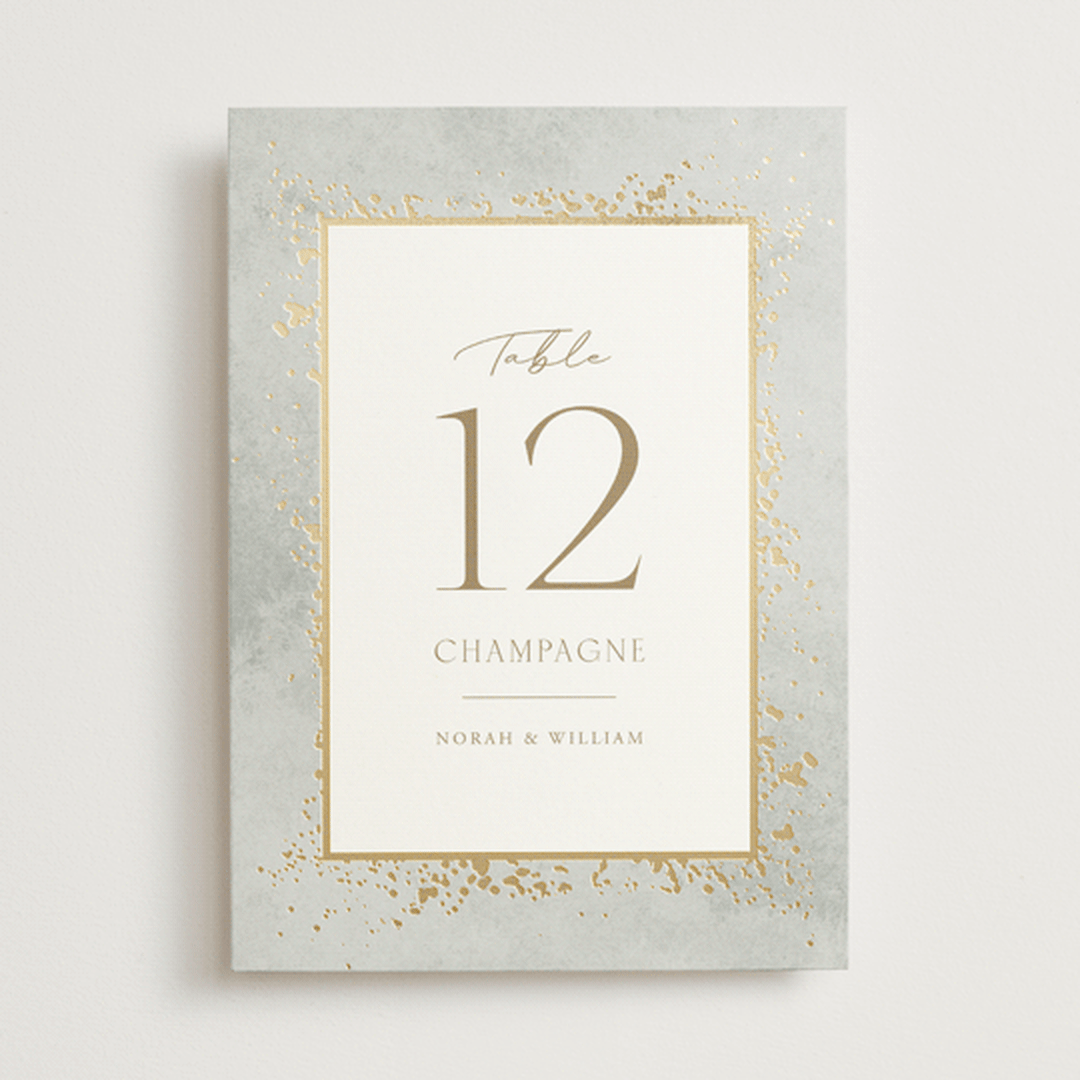 "Effervescent" - Table Numbers in Dove by Meggy Masters - Front