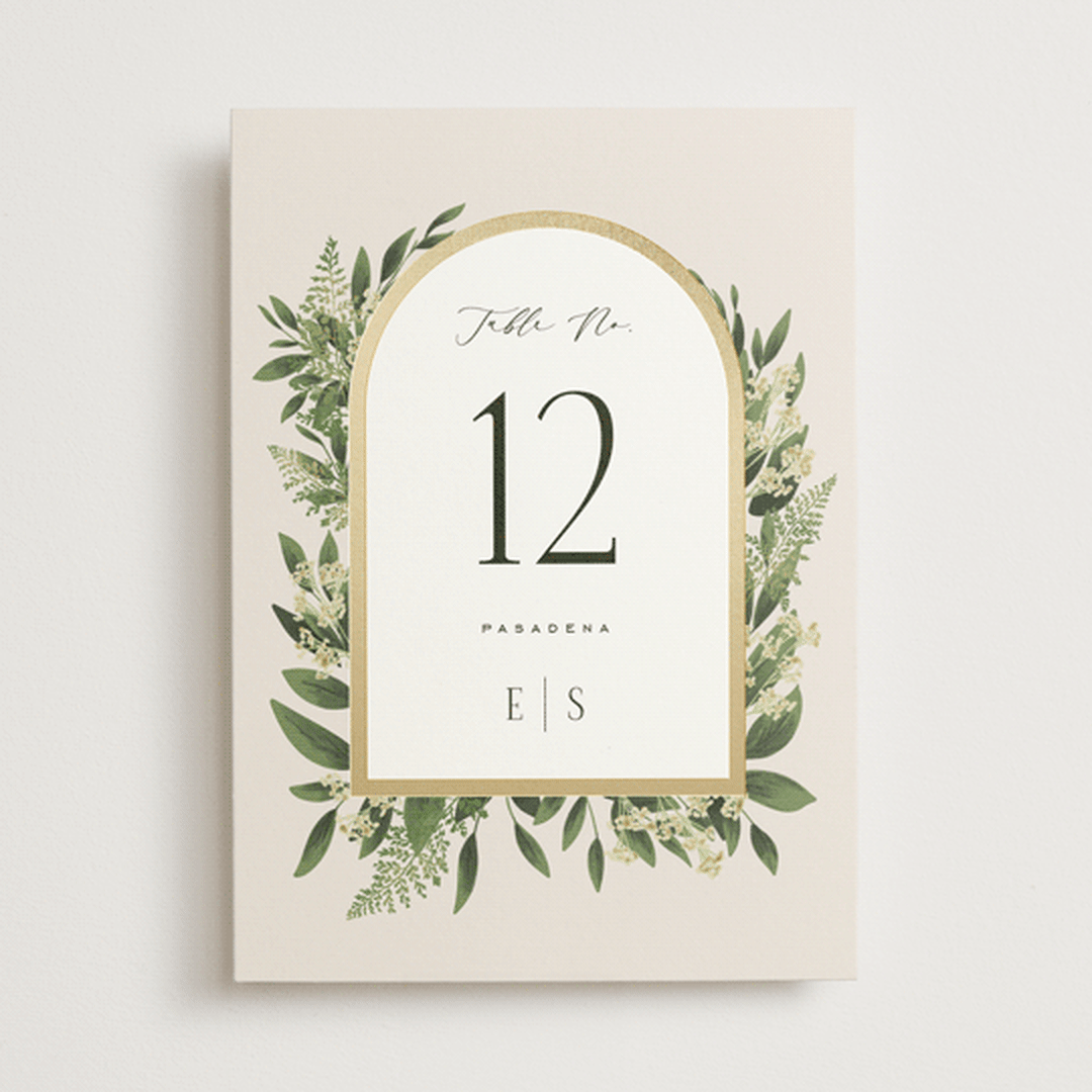 "Bliss" - Table Numbers in Champagne by Leah Bisch - Front