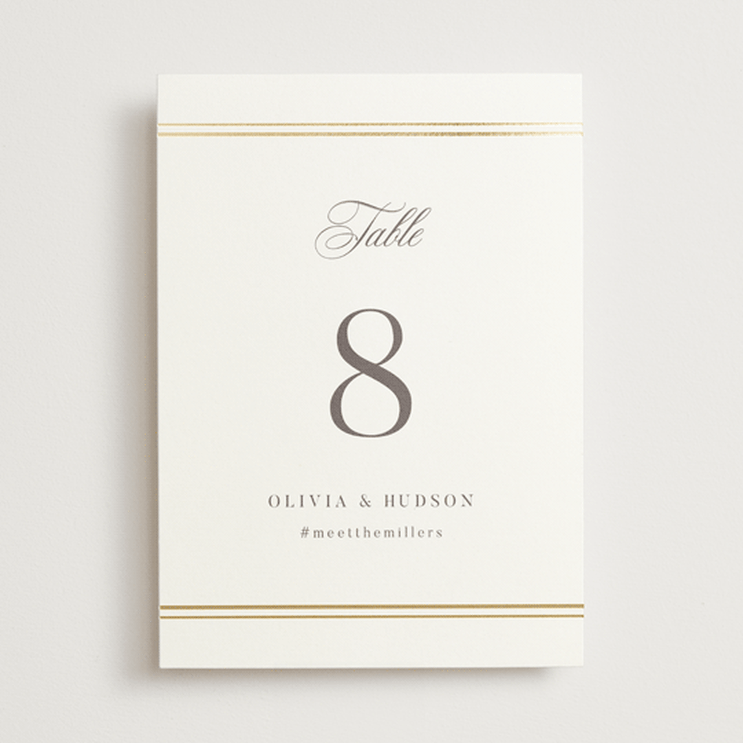 "Classic Elegance" - Table Numbers in Pearl by Nicole Walsh - Front